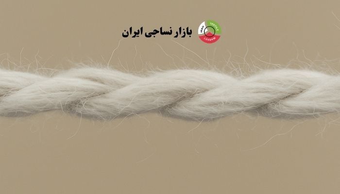 نمای نزدیک از ساختار نخ اپن‌اند با تاب کمتر