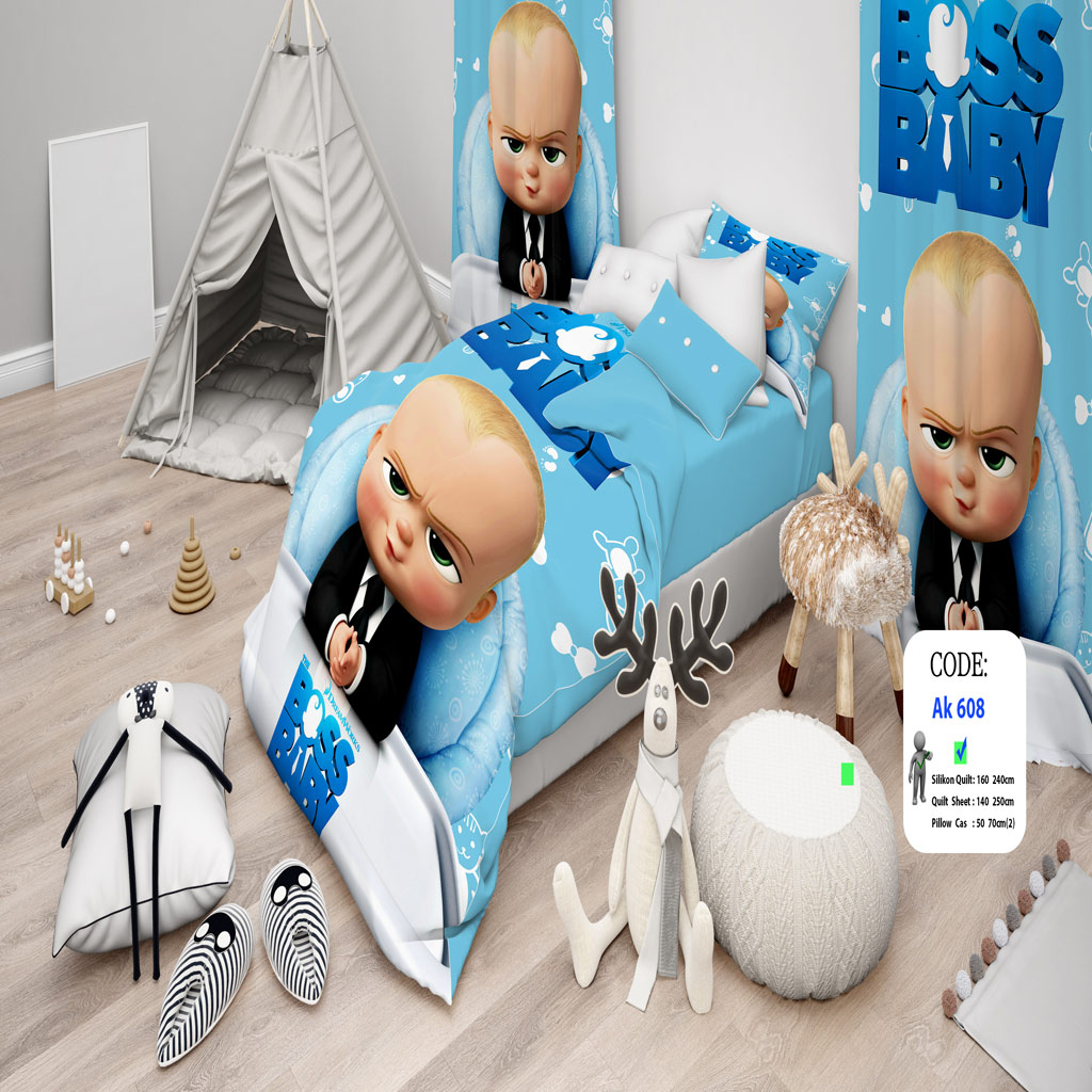 روتختی یک نفره طرح کودک بچه رییس کد ak608
