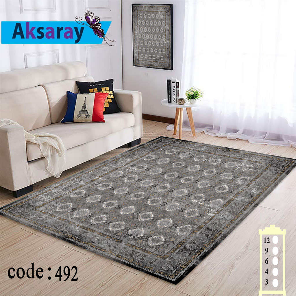 ر.فرشی کشدار مخمل شانل تراکم بالا کد 492 (4 متری)