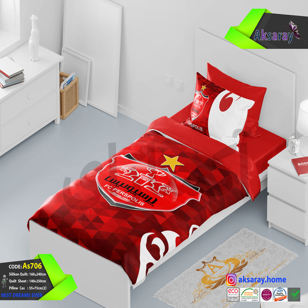 روتختی یک نفره میکرو پنبه طرح پرسپولیس کدas706